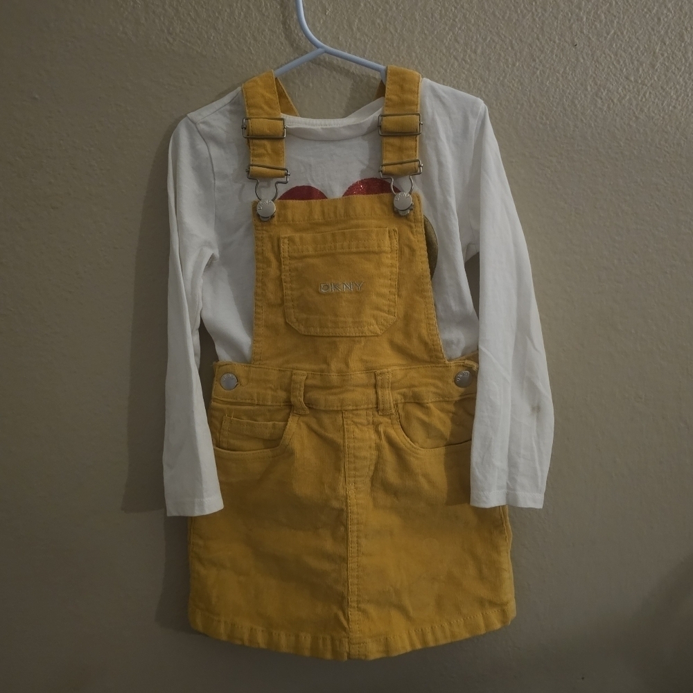 DKNY Mustard Yellow Kids Overall Skirt